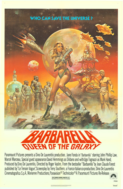 barbarella 1977R one sheet poster folded